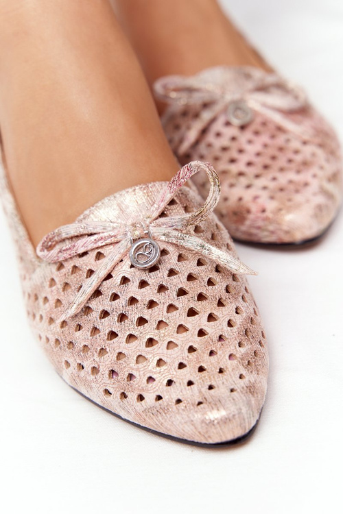 Ажурні лофери на золотих підборах Vinceza 21-10602 Різнокольор