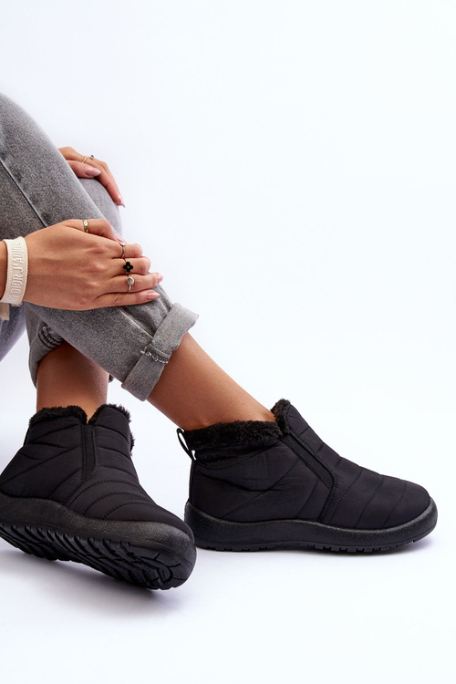 Жіночі низькі флісові зимові черевики Enmore чорного кольору