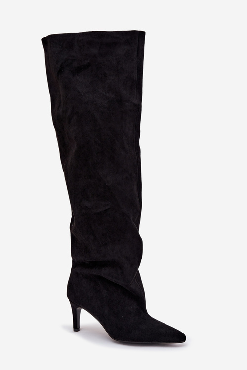 Жіночі чоботи на підборах зручні чорні Mavilla