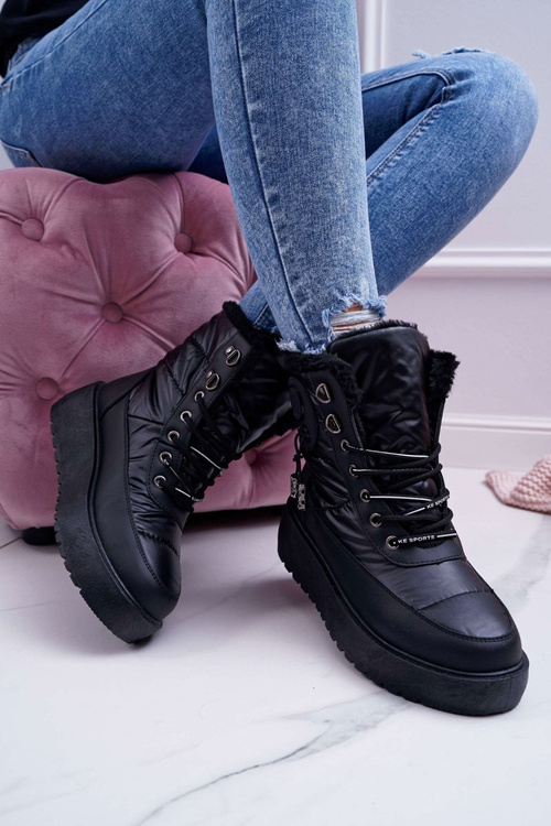 Жіночі снігові черевики з флісовою підкладкою, чорні Fahrenheit