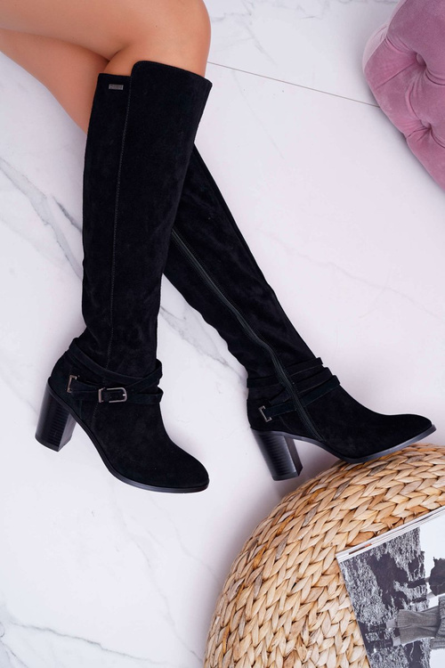 Жіночі чоботи на шпильці Suede Big Star EE274520