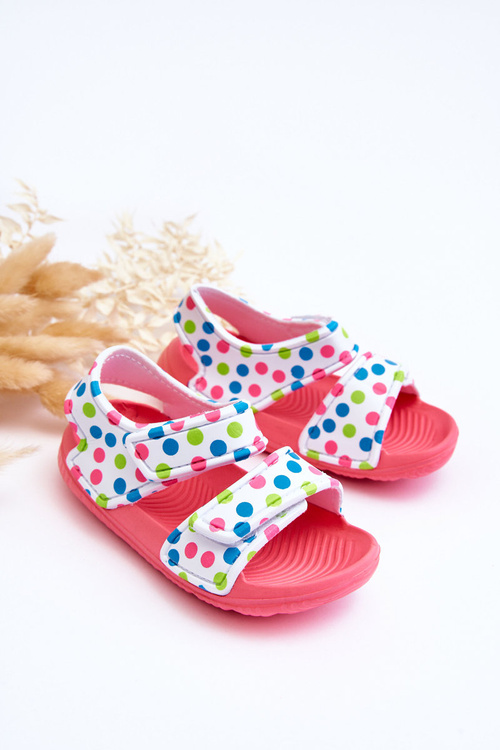 Дитячі пінопластові босоніжки з легким малюнком, рожево-білі Малага