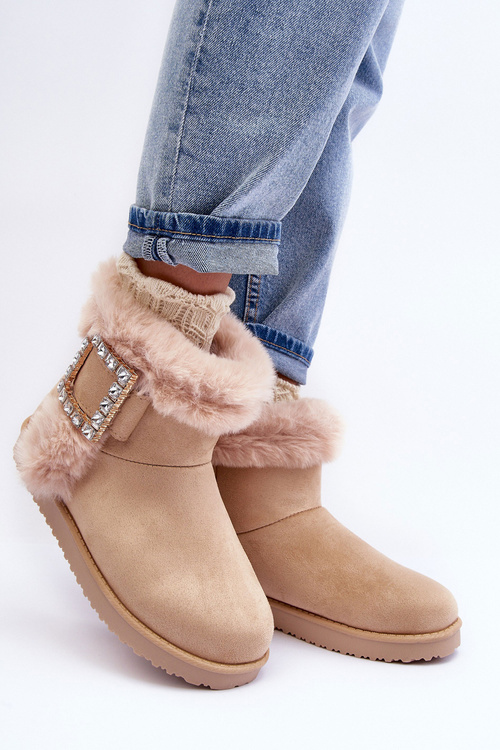 Жіночі чоботи з утепленою пряжкою Dulca Beige