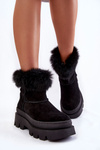 Жіночі замшеві зимові черевики чорні Ann