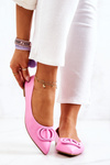 Шкіряні балетки з гострим носом Рожева Rachelle