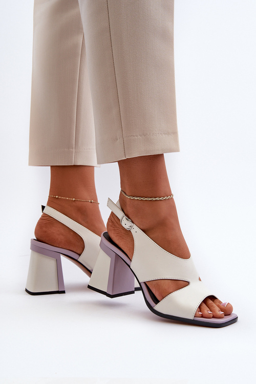 Жіночі босоніжки на шпильці білого кольору D&A MR38-153