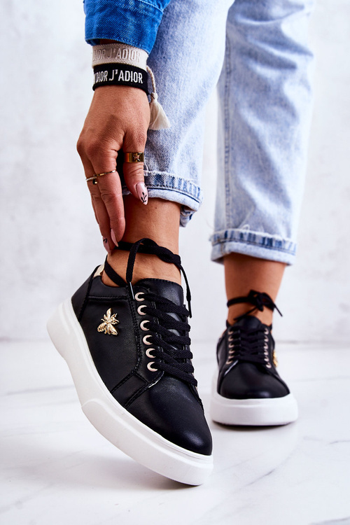 Шкіряне спортивне взуття з декором Black Calerie