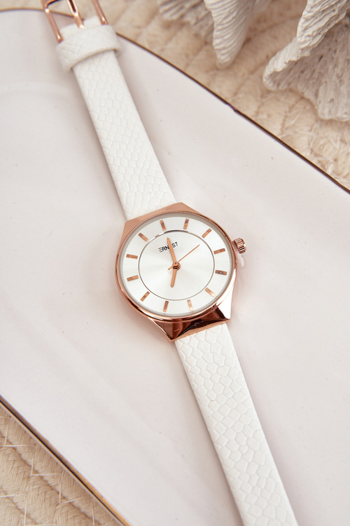 Жіночий годинник з ремінцем зі штучної шкіри, бежевий Ernest E62013L