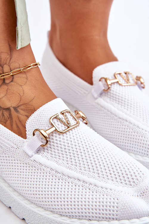 Жіночі сліпони з прикрасами Білі Alena