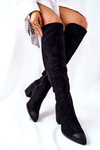 Жіночі високі черевики на підборах чорні Corrig