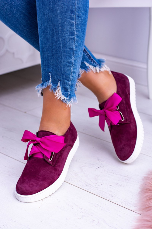 Бордові шкіряні жіночі тенісні черевики