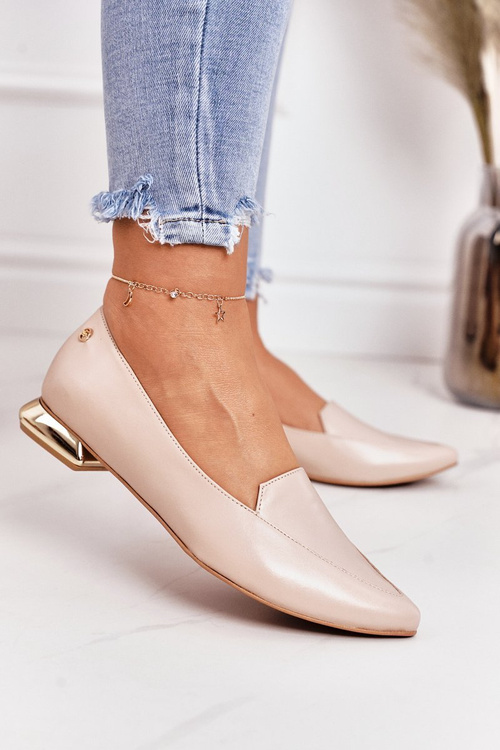 Лофери на золотих підборах Laura Messi 2013 Beige