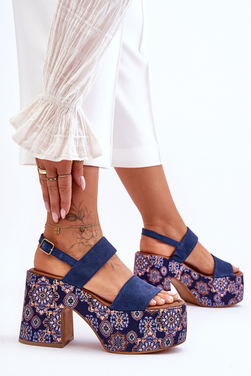 Шкіряні босоніжки Maciejka 06089-17 Темно-синій