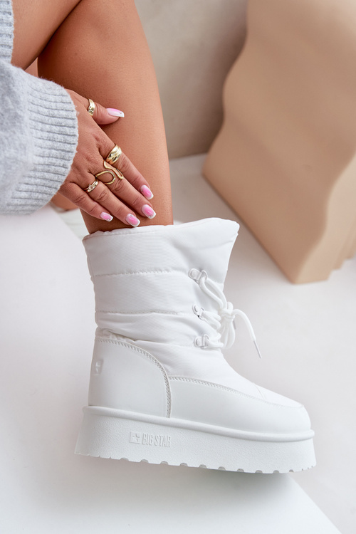 Снігові черевики на платформі на блискавці Big Star OO274886 Білий