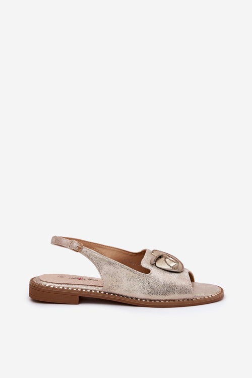 Блискучі жіночі сандалі з декором S.Barski KV51-006 золоті