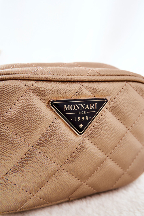 Маленька стьобана косметичка Monnari CSM0050-023 Gold