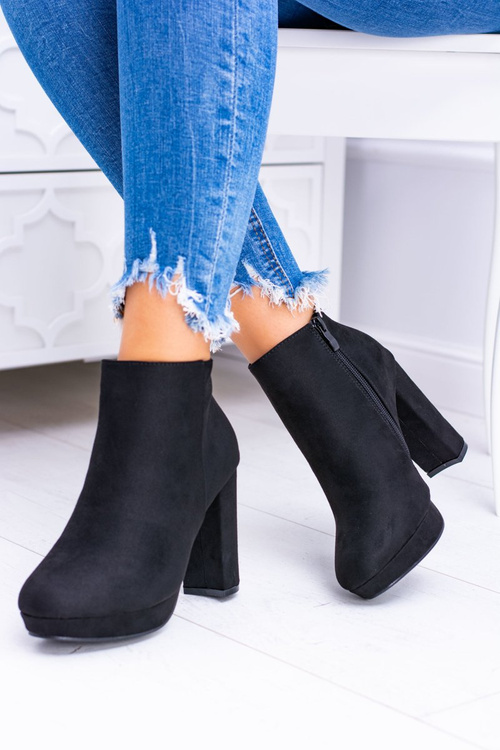 Чорні черевики Emoretto з нубуку на шпильці