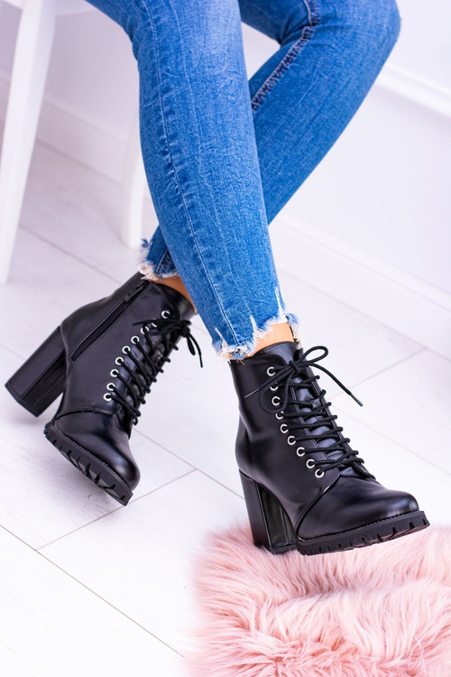 Lu Boo Чорні черевики на шпильці Zircon Halsey