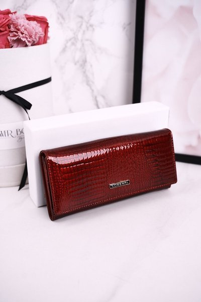 Великий шкіряний жіночий гаманець LORENTI Patent Red