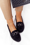 Елегантні жіночі лофери Vinceza 10585 замшеві чорні