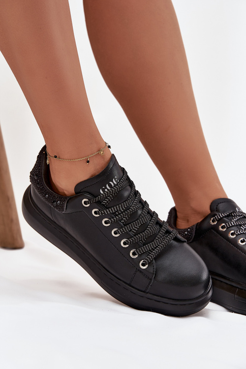 Жіночі кросівки з натуральної шкіри GOE OO2N4004 Чорні