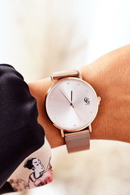 Годинник із великим циферблатом GG Luxe Rose Gold
