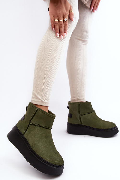 Жіночі замшеві чоботи Maciejka 06257-24 Олива