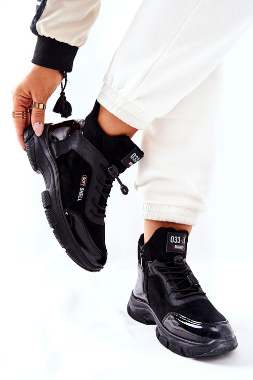 Шкіряні кросівки з підкладкою на високих підборах Black Merit