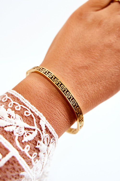 Жіночий сталевий браслет із застібкою золото