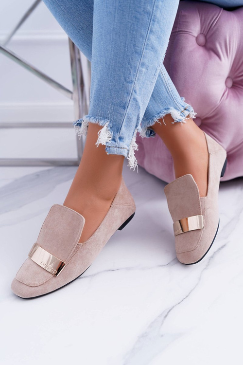 Мокасини жіночі золоті бейдж Lords Lu Boo Harlem