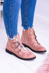 Lu Boo Pink Virginia Rock Star Boots Пряжки з заклепками Замша