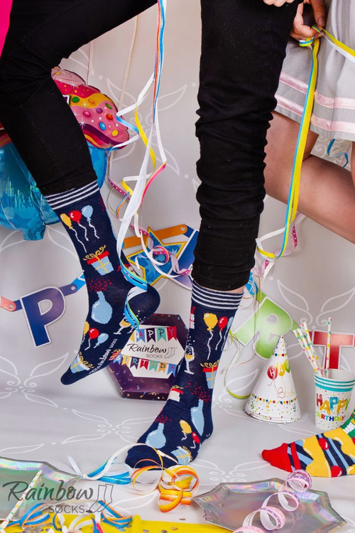 Веселкові шкарпетки на день народження 3 пари