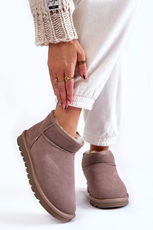 Жіночі замшеві низькі зимові черевики Grey Shelie