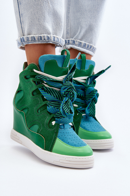 Жіночі кросівки на танкетці Green Leoppa