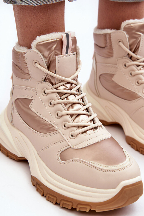 Жіноче спортивне взуття на підкладці на шнурівці бежеві Dejana