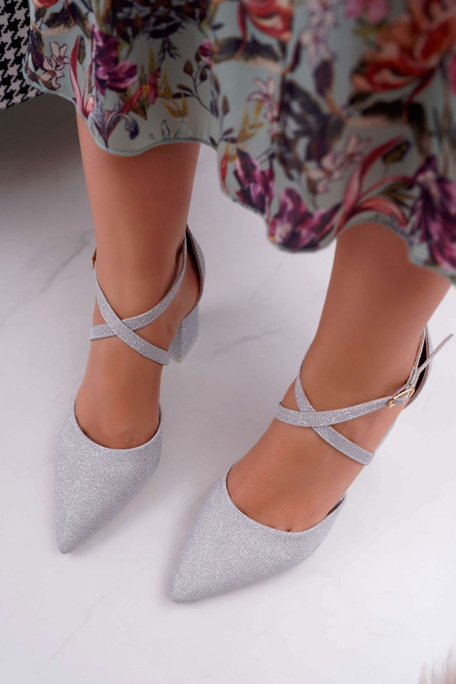 Жіночі туфлі на шпильці Brocade Silver Perset