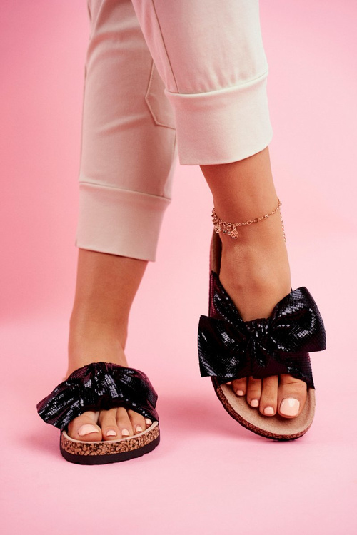 Жіночі гірки з великим бантом, чорні Lovely Time