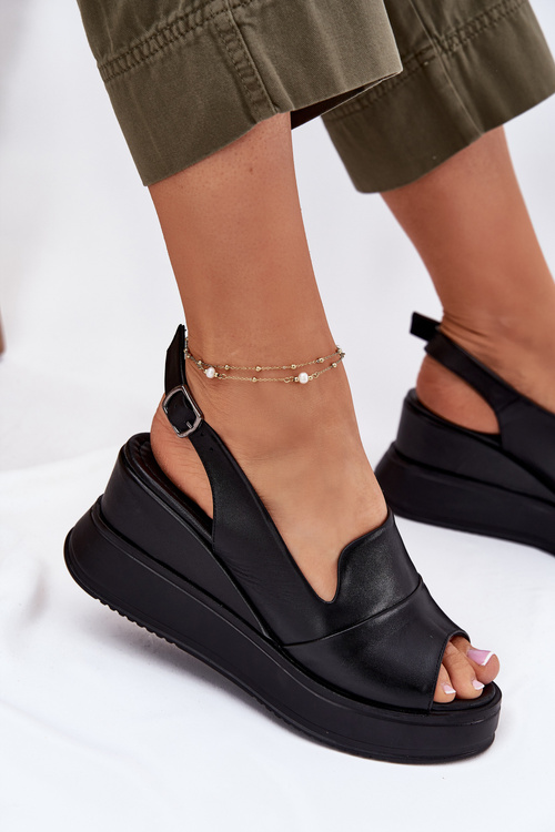 Жіночі Шкіряні Сандалі На Каблуці Artiker 52C0484 Чорні