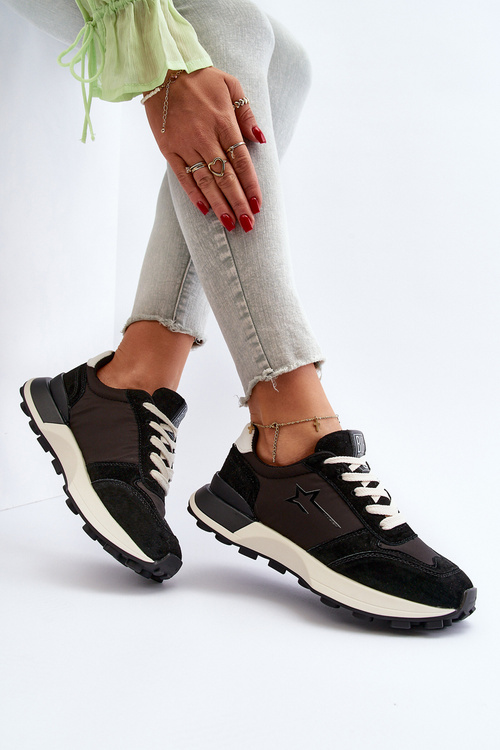 Жіночі шкіряні кросівки Big Star NN274963 Чорні