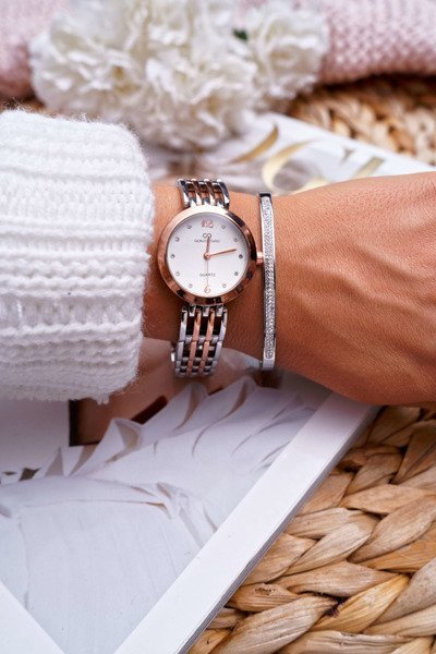 Жіночий сталевий браслет з цирконами Срібло Debi