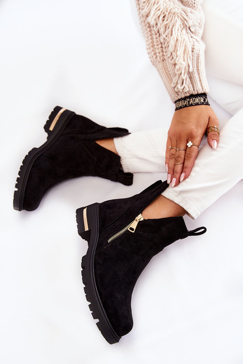 Замшеві черевики з вирізами Black Klarissa