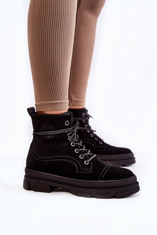 Замшеві теплі черевики Big Star KK274525 Чорні