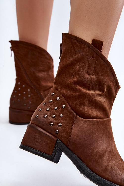 Жіночі черевики на блискавці коричневого кольору