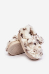 Дитячі хутряні тапочки з ведмедиком світло-бежеві Apolanie