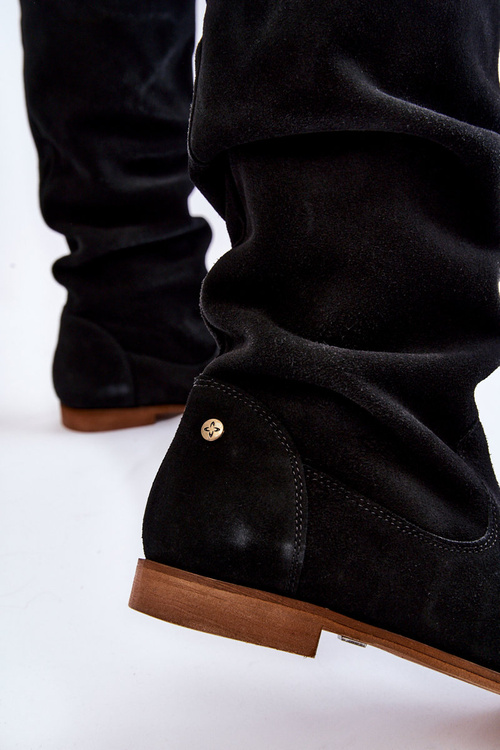 Жіночі замшеві чоботи Maciejka 05790-01 Чорні