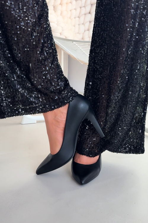 Туфлі на підборах із екошкіри Sergio Leone 1446 Чорні