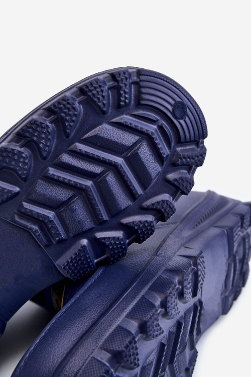 Чоловічі утеплені поролонові дощові черевики темно-сині Tanyo