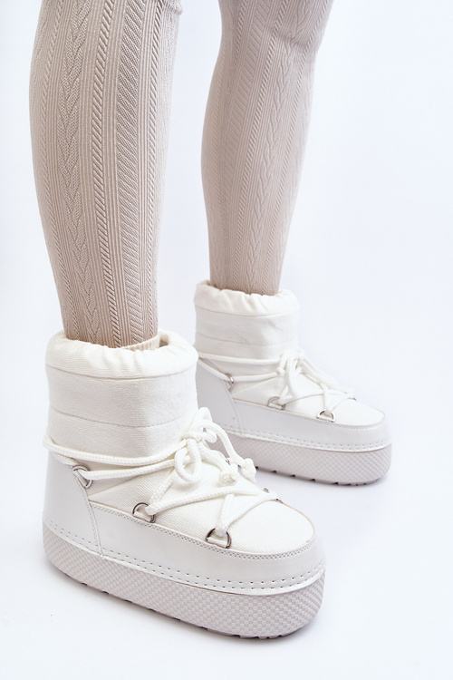 Жіночі білі чоботи зі шнурівкоюsa