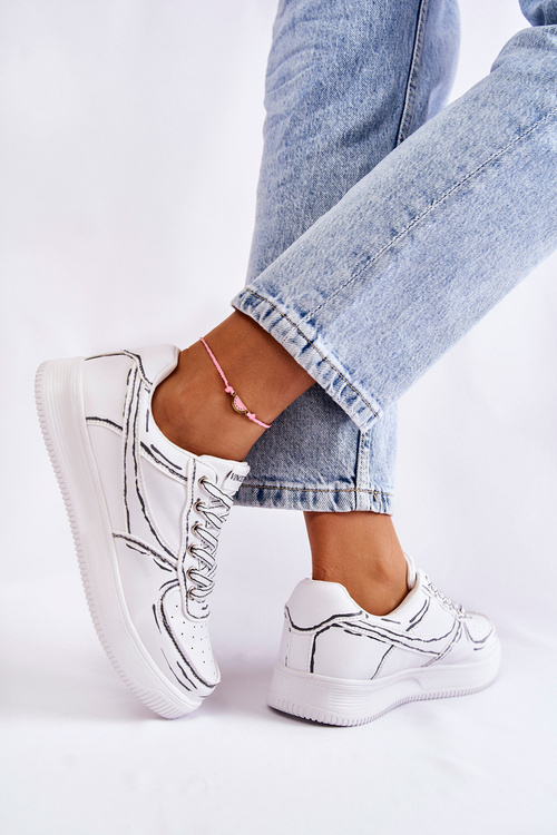 Жіноче низьке спортивне взуття білого кольору Solveig