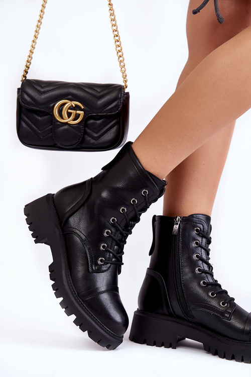 Шкіряні теплі черевики La.Fi 250044B-PU Чорні